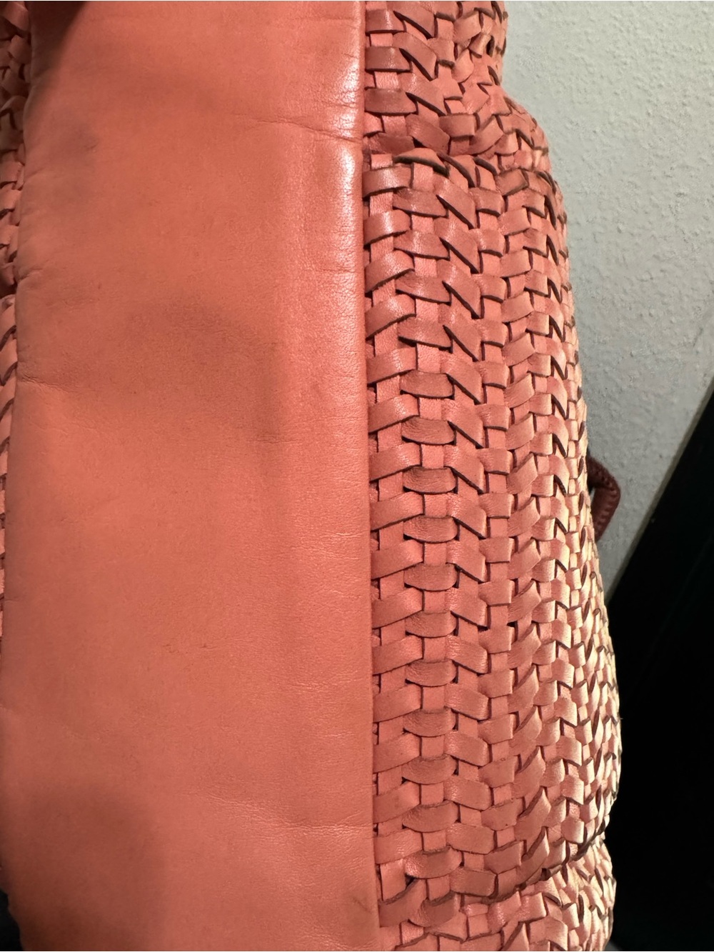 Coach Madison(Maggie) woven Leather Tote/Satchel - Coral Pink - Picture 15 of 16